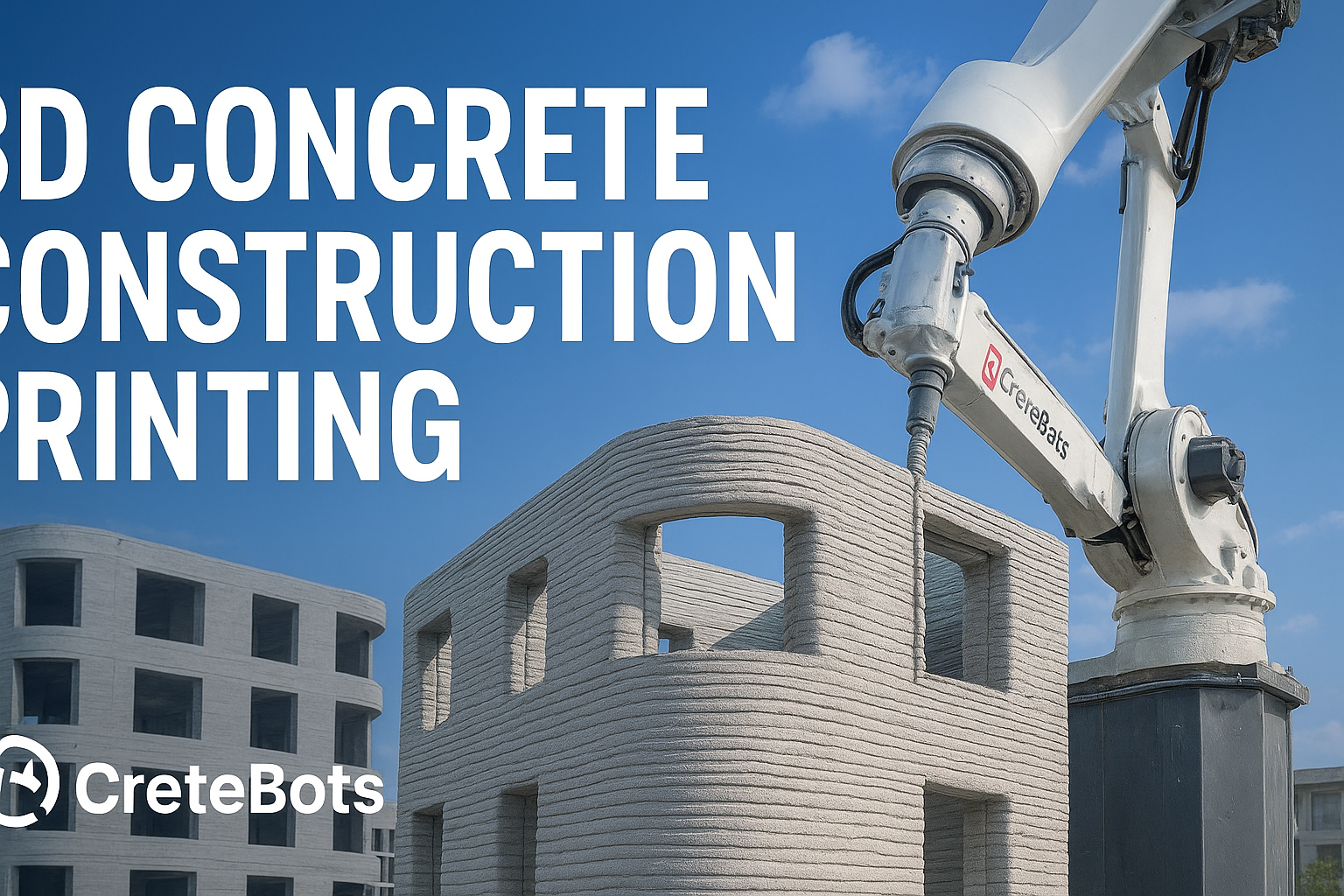 3D concrete printing India, CreteBots 3D printers, commercial construction 3D printing, residential 3D homes India, turnkey 3D concrete printing solutions.
