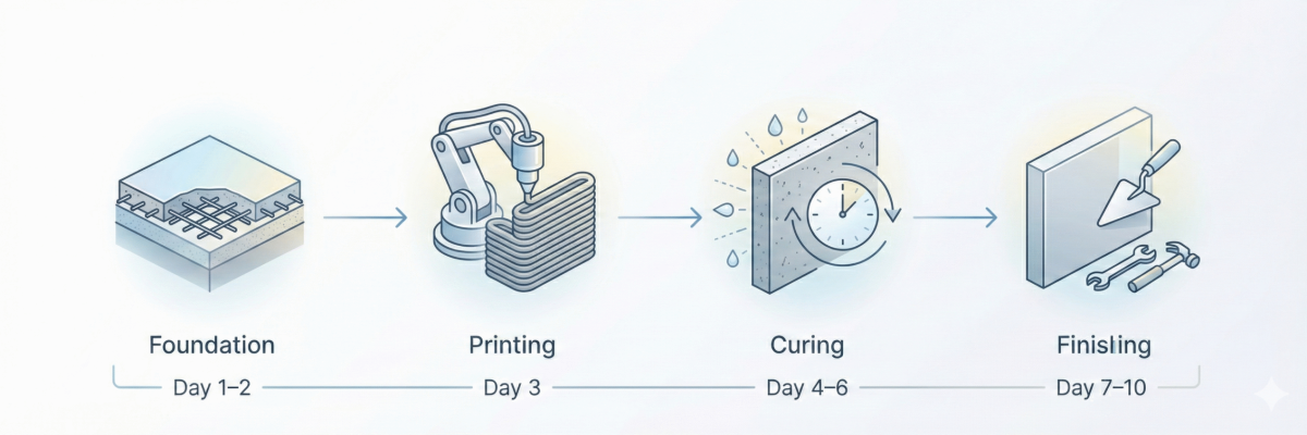 Timeline for a 3D Printed Structure